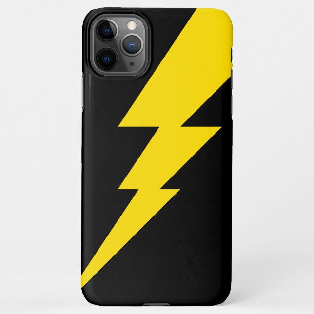 Yellow Lightning Bolt iPhone Case (Back)