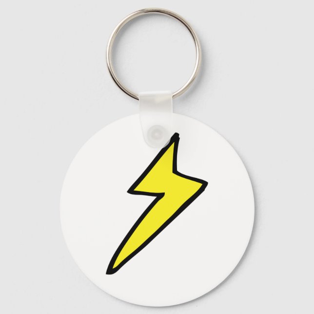 Yellow Lightning Bolt Key Ring (Front)