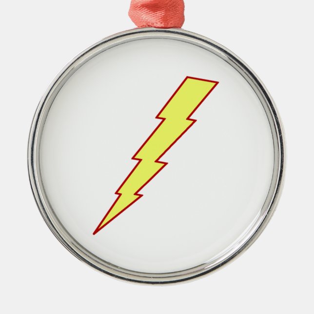 Yellow Lightning Bolt Metal Tree Decoration (Front)