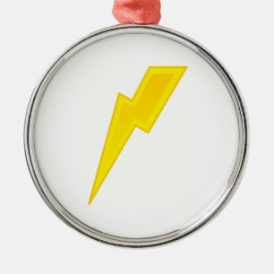 Yellow Lightning Bolt Metal Tree Decoration