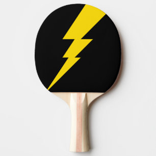 Yellow Lightning Bolt Ping Pong Paddle