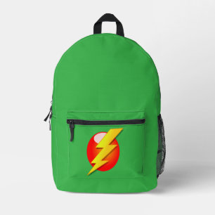 yellow lightning bolt printed backpack