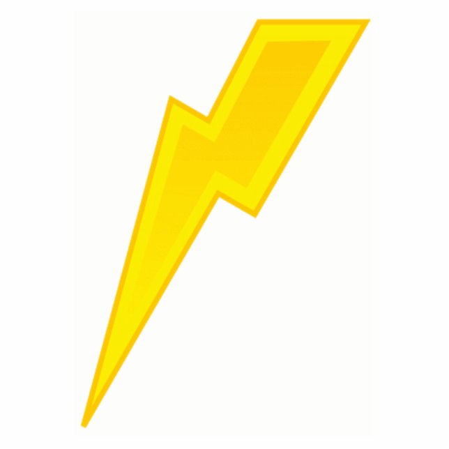 Yellow Lightning Bolt Standing Photo Sculpture (Front)