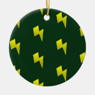 Yellow lightning bolts pattern ceramic tree decoration