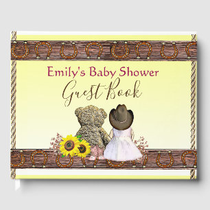 Yellow Lil' Cowgirl Baby Shower Guest Book