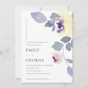 YELLOW LILAC ROSE FLORAL WE TIED THE KNOT CARD