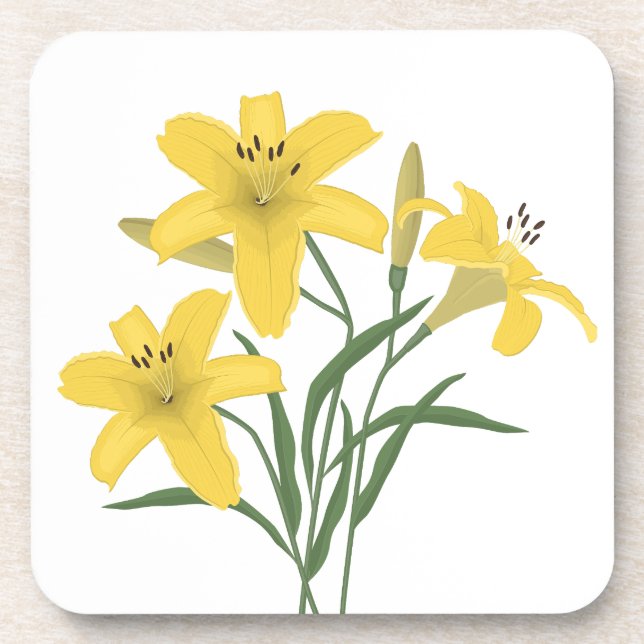 Yellow lilies coaster (Front)