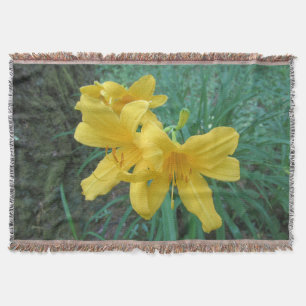 Yellow Lilies Throw Blanket