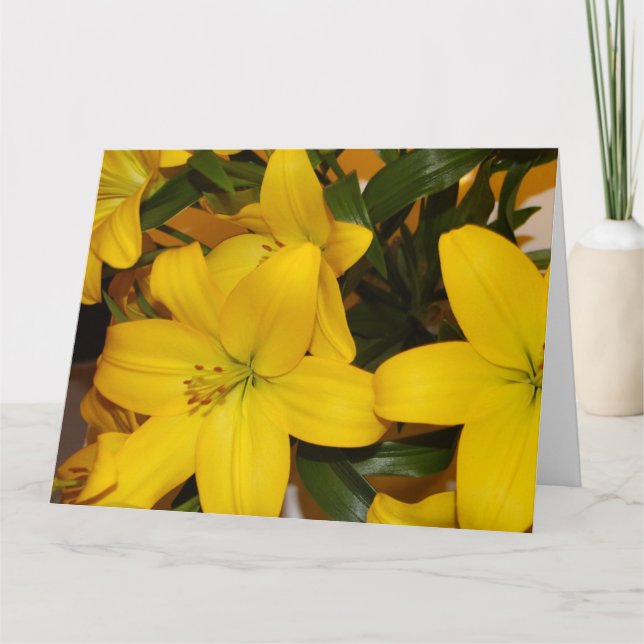 Yellow Lilly Birthday card. Card (Front)