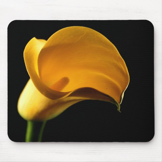 Yellow Lilly Flower Floral Pretty Elegant Mouse Mat (Front)