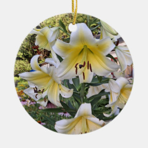 Yellow Lilly Glass Ceramic Tree Decoration