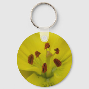 Yellow Lily Floral Keychain