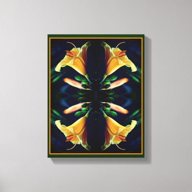 Yellow Lily Flower Abstract Canvas Print (Front)