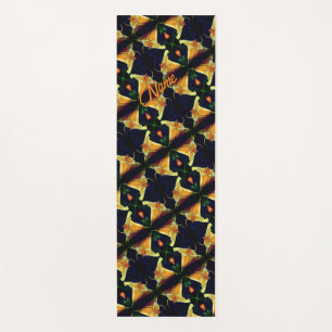 Yellow Lily Flower Abstract Pattern Personalised Yoga Mat