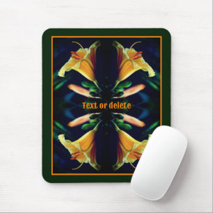Yellow Lily Flower Abstract Personalised Mouse Mat