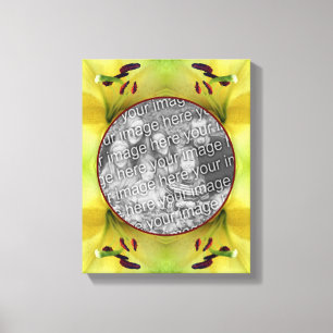 Yellow Lily Flower Frame Create Your Own Photo Canvas Print