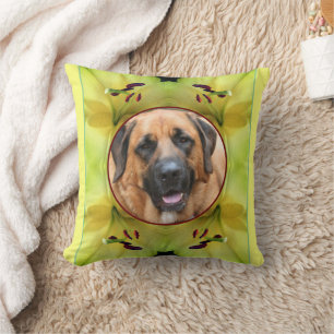 Yellow Lily Flower Frame Create Your Own Photo  Cushion
