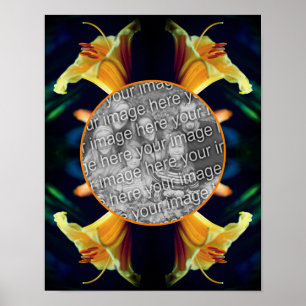 Yellow Lily Flower Frame Create Your Own Photo Poster