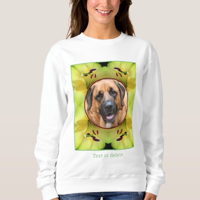 Yellow Lily Flower Frame Create Your Own Photo  Sweatshirt (Front)