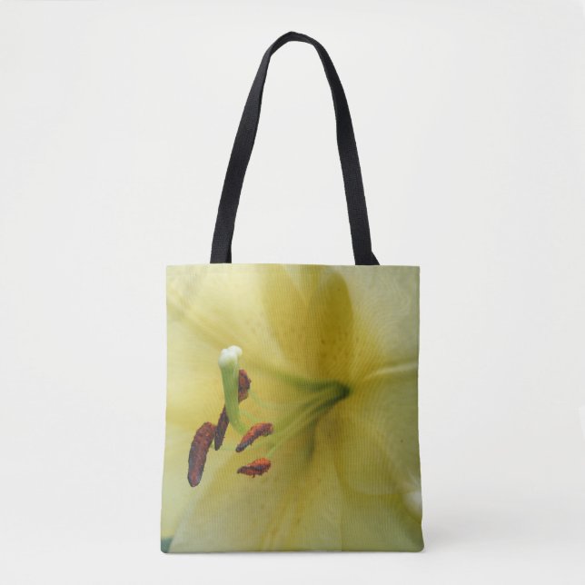 Yellow Lily Flower Petals Close Up  Tote Bag (Front)