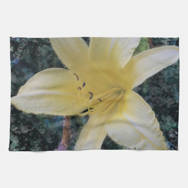 yellow lily kitchen towel (Horizontal)