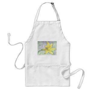Yellow Lily Painting in Acrylic Standard Apron