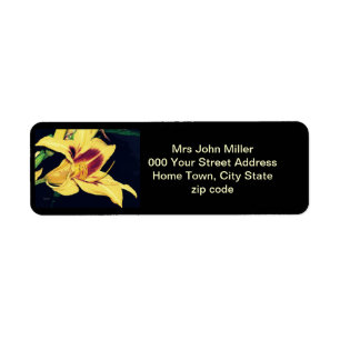 Yellow Lily Return Address Label