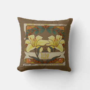 Yellow Lily Vintage Flowers Gratitude Happiness Cushion