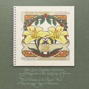 Yellow Lily Vintage Gratitude Happiness Journal
