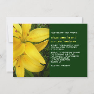 Yellow Lily Wedding Invitation