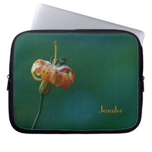 Yellow Lily Wildflower, Name, Floral Computer Laptop Sleeve