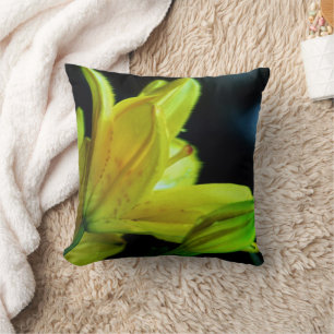 Yellow Lily with Wind Effect by Shirley Taylor Cushion