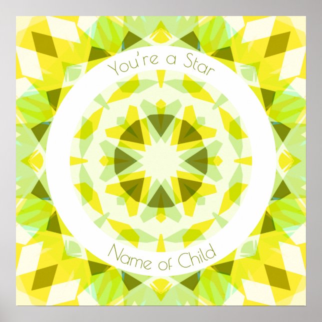 Yellow Lime Green You’re a Star Baby Nursery Decor (Front)