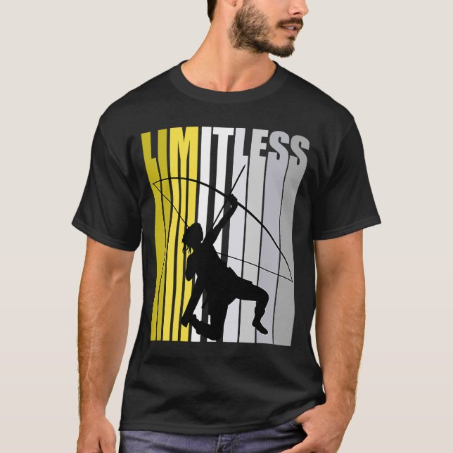 Yellow Limitless Archery Birthday Cute Retro Femal T-Shirt (Front)