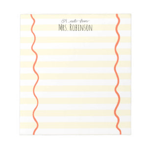 Yellow Line Personalized Teacher Notepad