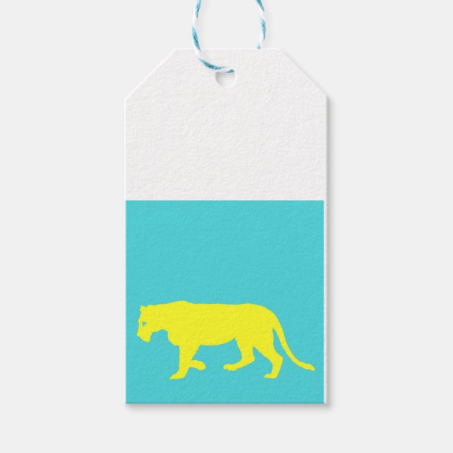 Yellow Lion Outline Gift Tags (Front)