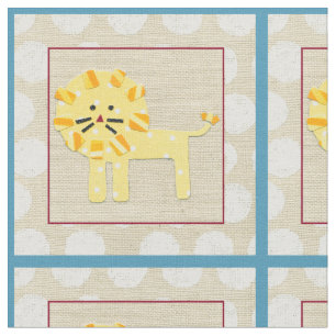 Yellow Lion with White Polka Dots Fabric