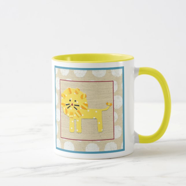 Yellow Lion with White Polka Dots Mug (Right)