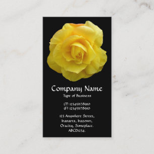 Yellow Lisianthus - Black Business Card