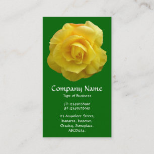 Yellow Lisianthus - Deep Grass Green Business Card