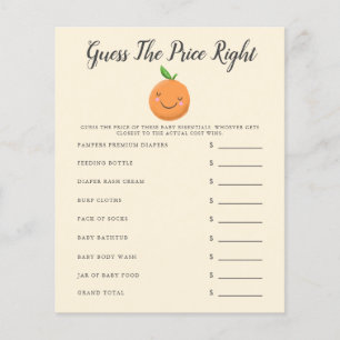 Yellow Little Cutie Baby Shower Guess The Price