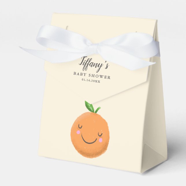 Yellow Little Cutie Theme Baby Shower Favour Box (Front Side)