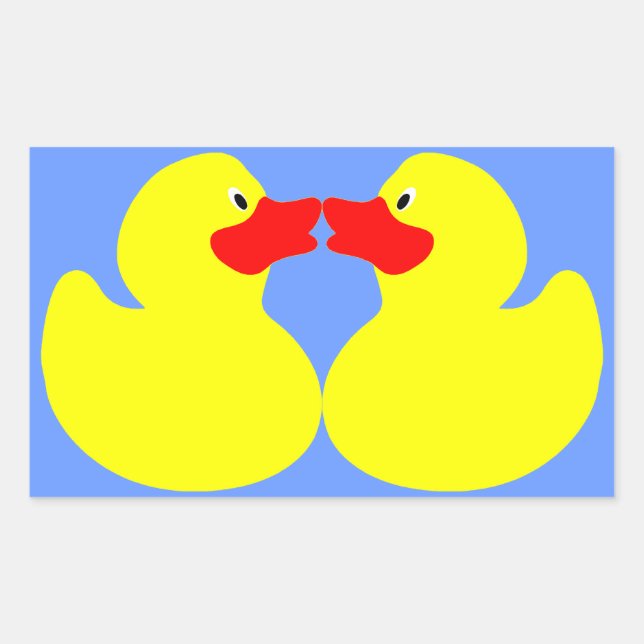 yellow little ducks rectangular sticker (Front)