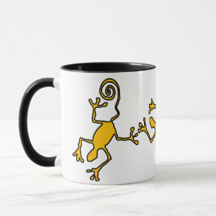 yellow lizzard ringer ceramic mug