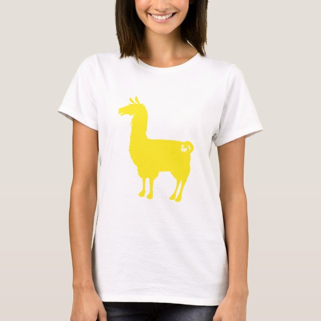 Yellow Llama Ladies Slouchy T-Shirt (Front)