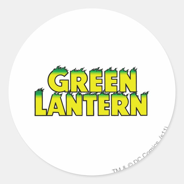 Yellow Logo Flames Classic Round Sticker (Front)