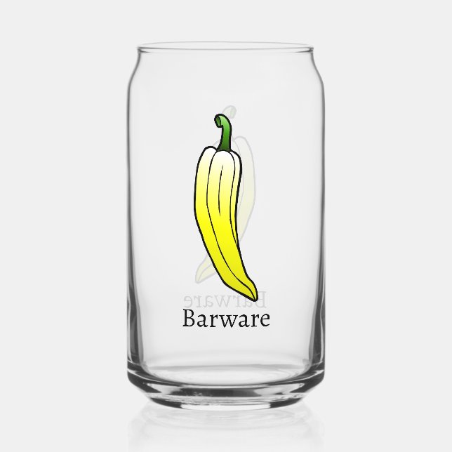 Yellow Long Sweet Pepper Can Glass (Front)