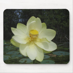 Yellow Lotus Flower Mouse Mat