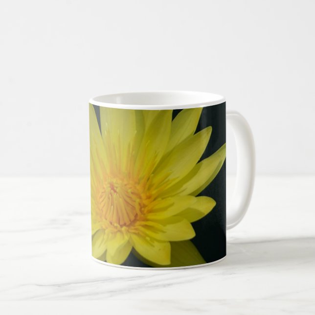 Yellow Lotus Waterlily Coffee Mug (Front Right)