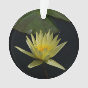 Yellow Lotus Waterlily Flower Ceramic Ornament